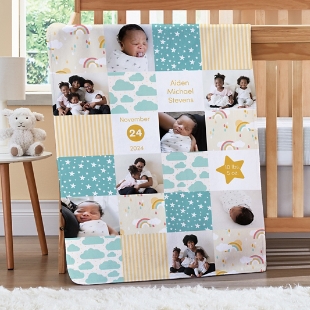 Patchwork Baby Memories Photo Blanket