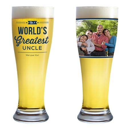 #1 Photo Message Glassware - Pilsner - Set of 2