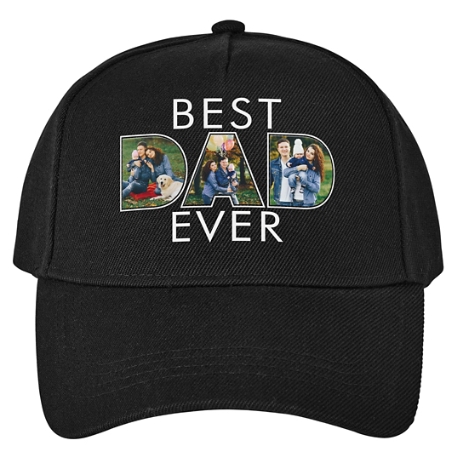 Best Dad Ever Photo Cap - Black