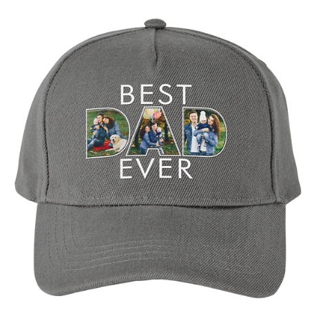 Best Dad Ever Photo Cap - Gray