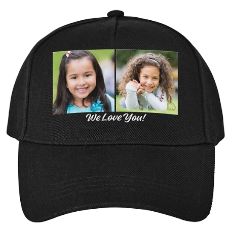 Create Your Own Photo Cap - Black - 2 Photos