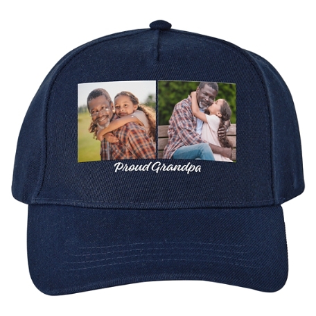 Create Your Own Photo Cap - Blue - 2 Photos