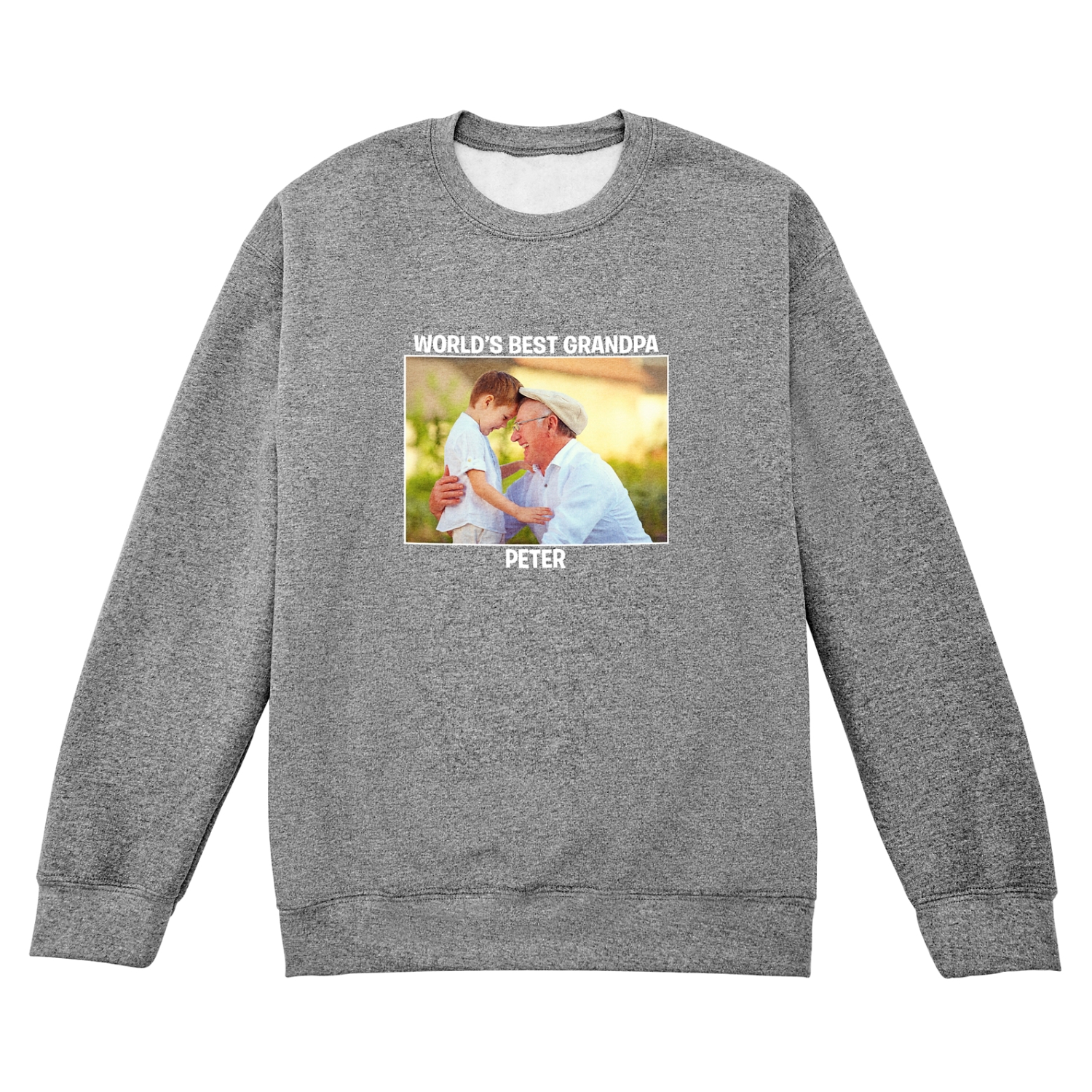 Create Your Own Photo Sweatshirt Crew Gray M