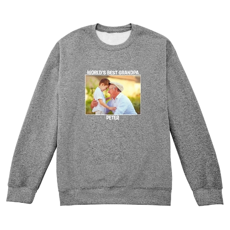 Create Your Own Photo Sweatshirt - Crew - Gray - M