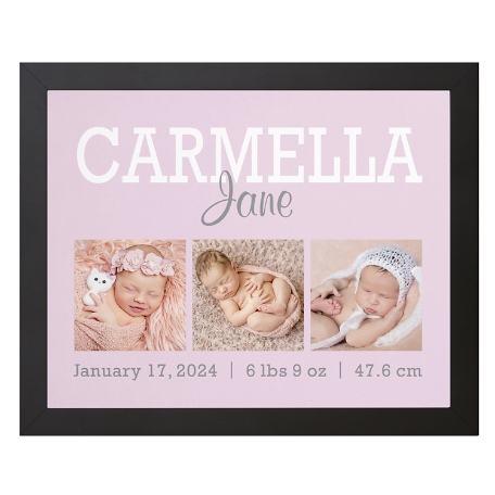 Our Sweet Baby Photo Canvas - 18X24 - Pink - Framed