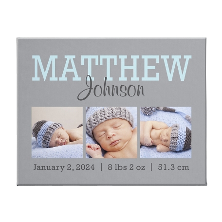 Our Sweet Baby Photo Canvas - 11X14 - Blue - Unframed