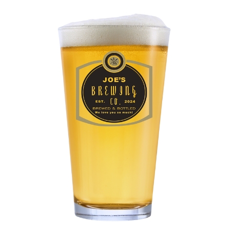 Personalized Barley Beer Pint Glass