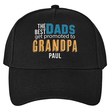 The Best Dads Get Promoted Cap - Black