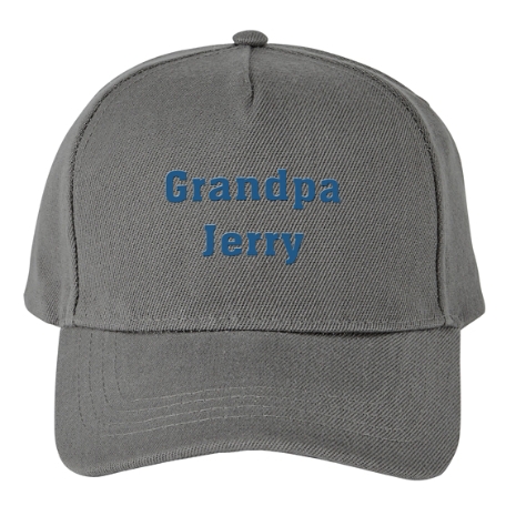 You Name It! Cap - Any Message - Gray - Font 1