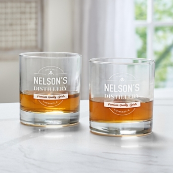 Distillery Name Whiskey Glass Set