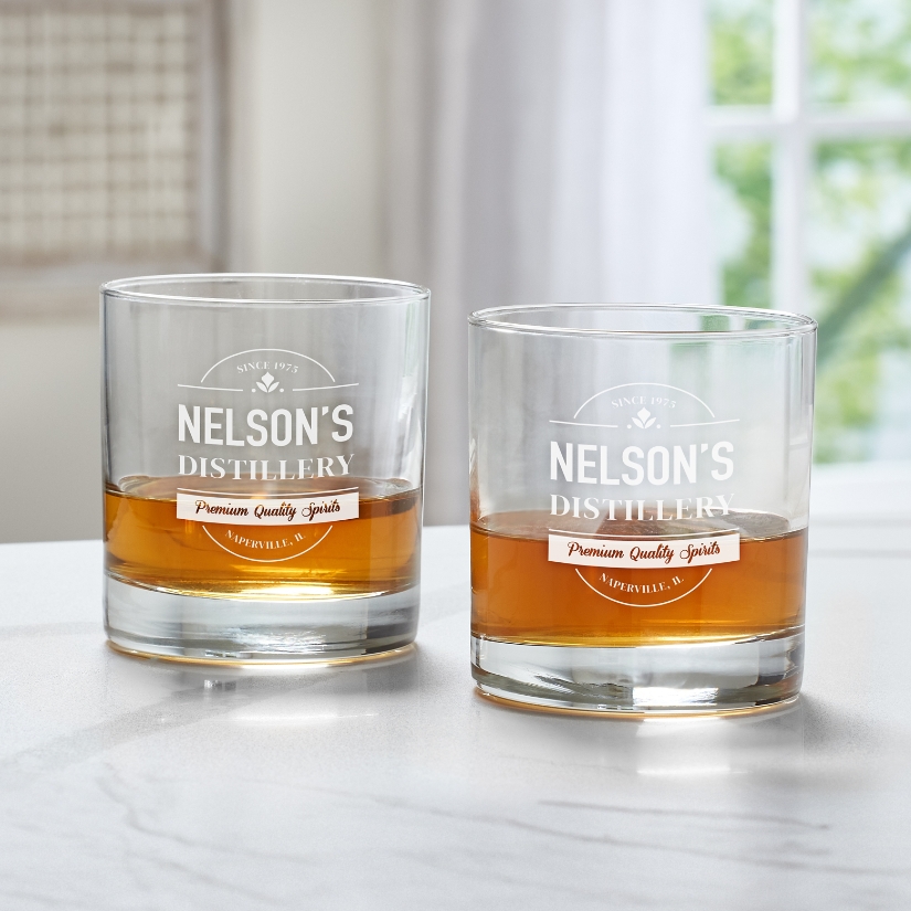 Distillery Name Whiskey Glass Set | Personal Creations