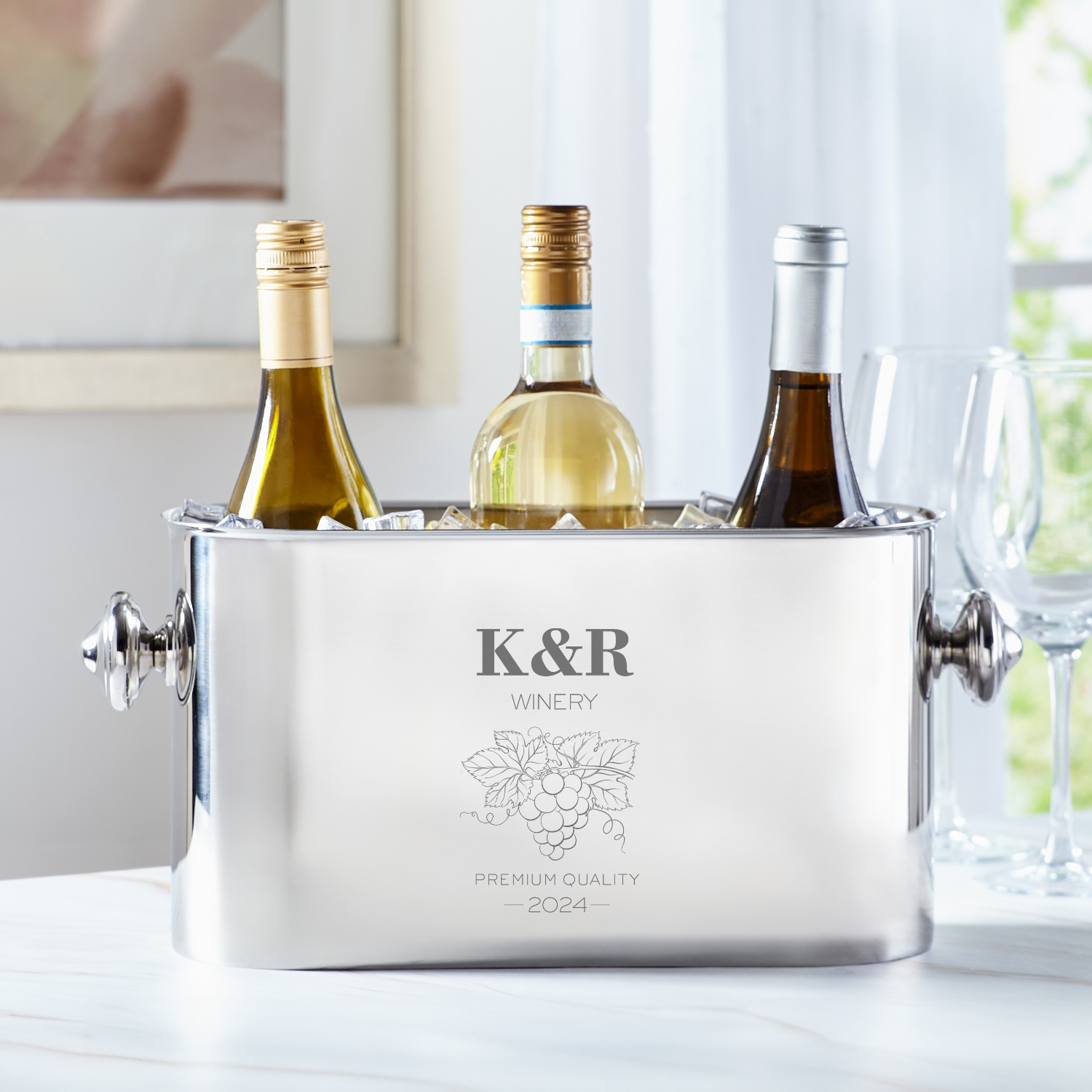 Vineyard Monogram Stainless Steel Multi Bottle Chiller