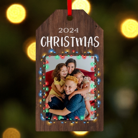 Merry & Bright Photo  Gift Tag Bauble