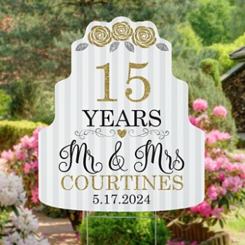 Years of Bliss Anniversary Cake Yard Sign