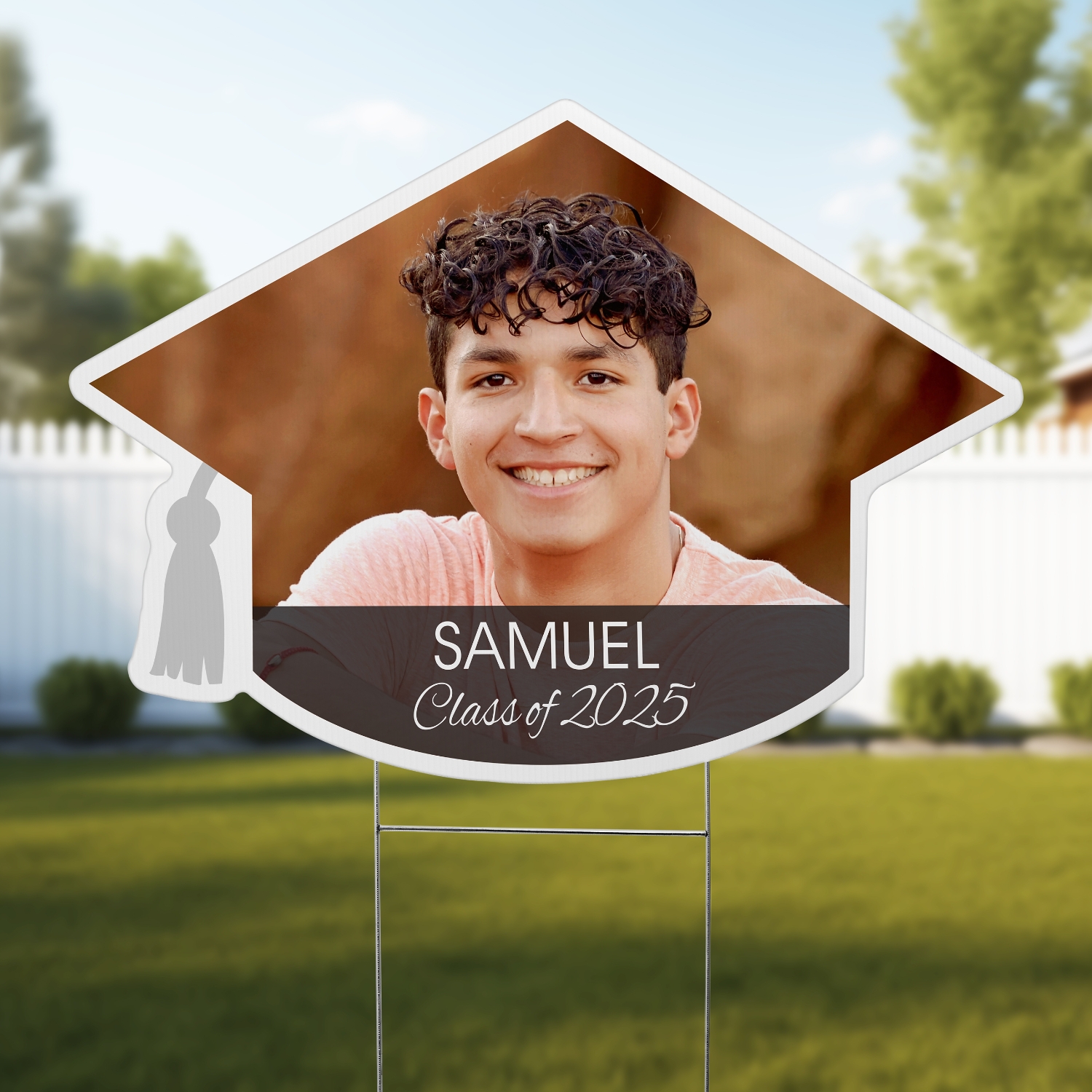 Picture-Perfect Photo Graduation Shaped Yard Sign