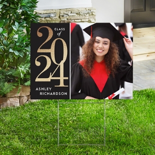 Radiant Year Graduation Photo Yard Sign