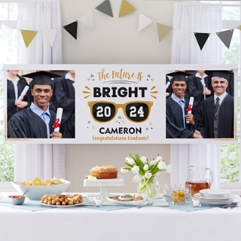 The Future is Bright Photo Graduation Banner