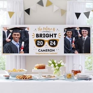 The Future is Bright Photo Graduation Banner