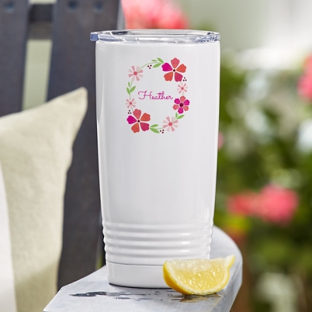 Bright Floral Name Insulated Tumbler