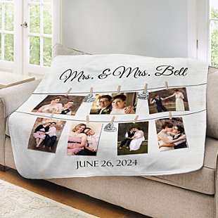 We Belong Together Wedding Photo Plush Blanket