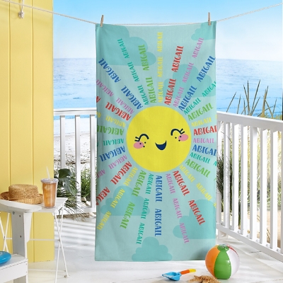 Sunshine Rays Personalized Beach Towel