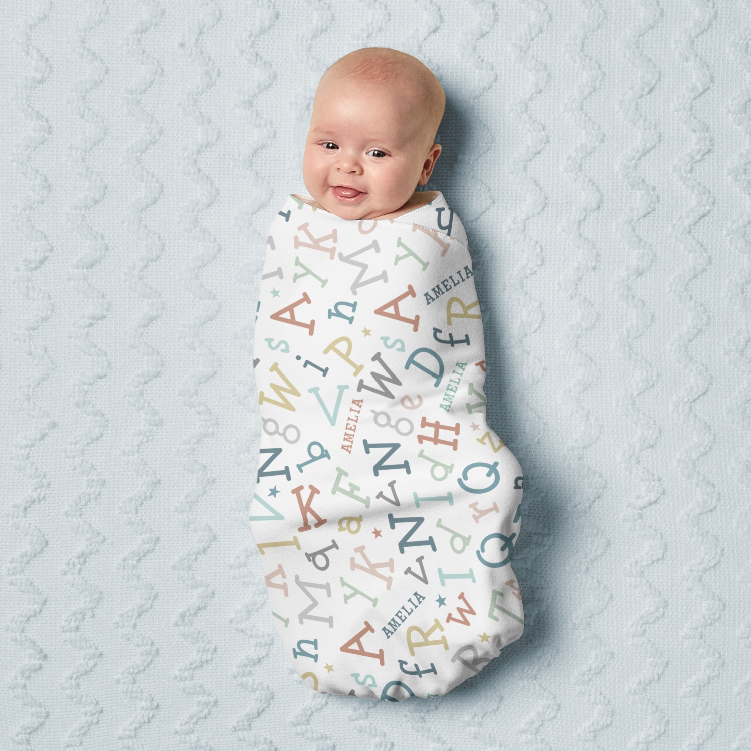 Dancing Alphabet Baby Swaddle Blanket