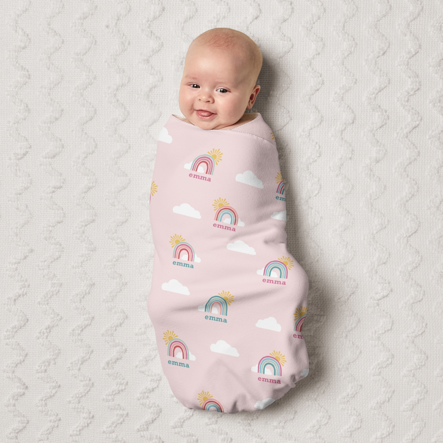 Sunny Rainbows Baby Swaddle Blanket