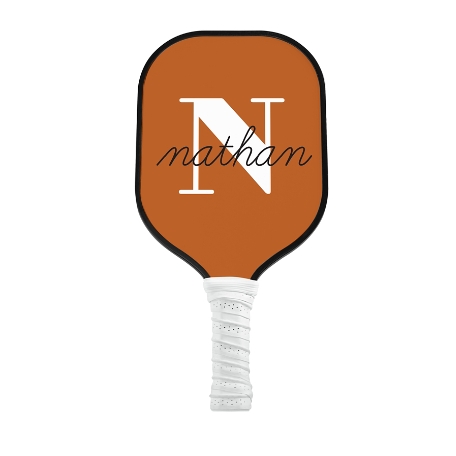 Modern Initial and Name Pickleball Paddle - White - Brown