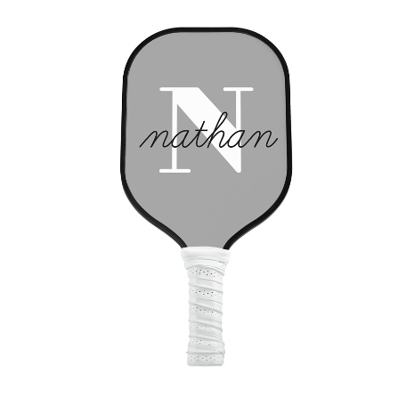 Modern Initial and Name Pickleball Paddle - White - Gray