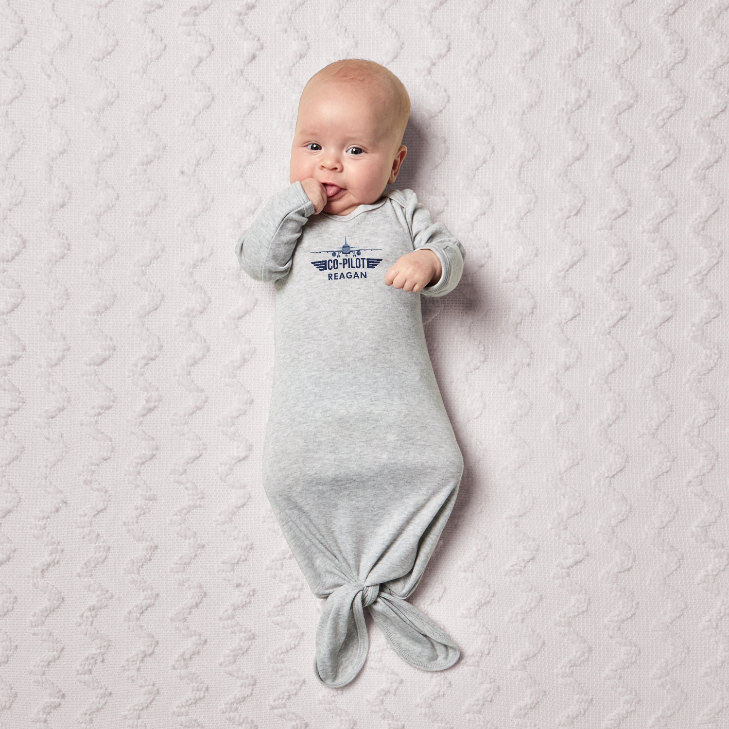 Little Co-Pilot Baby Knotted Gown