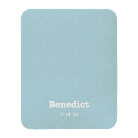 Any Message Quilted Baby Blanket S - Blue