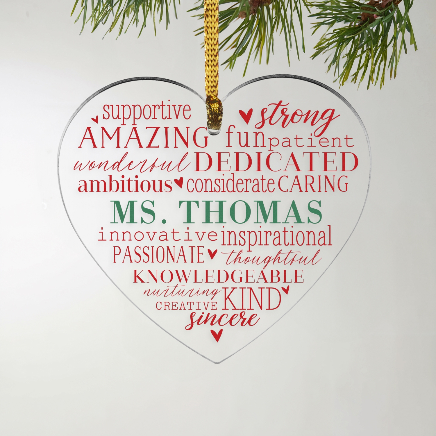 Teacher Heart Ornament