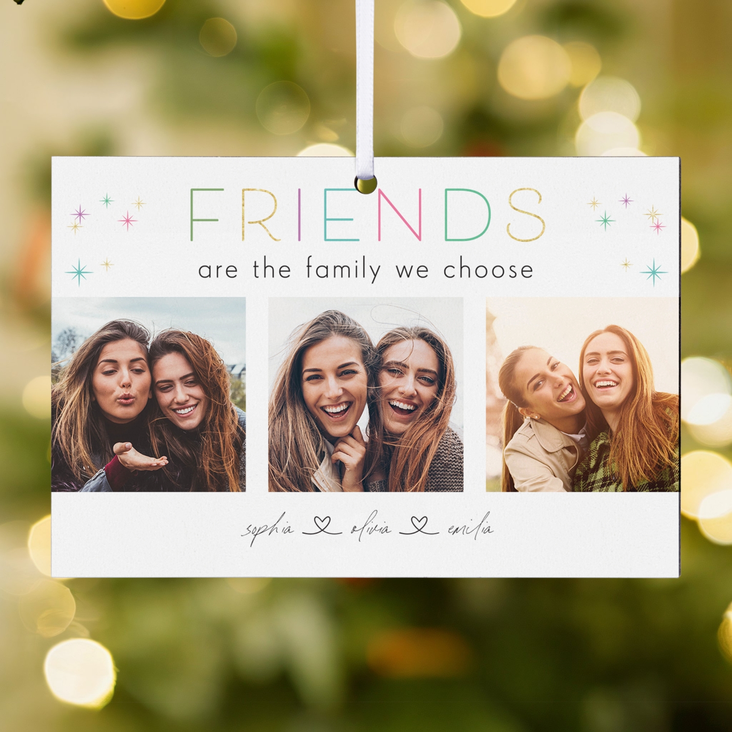 Friends are Family Photo Rectangle Ornament