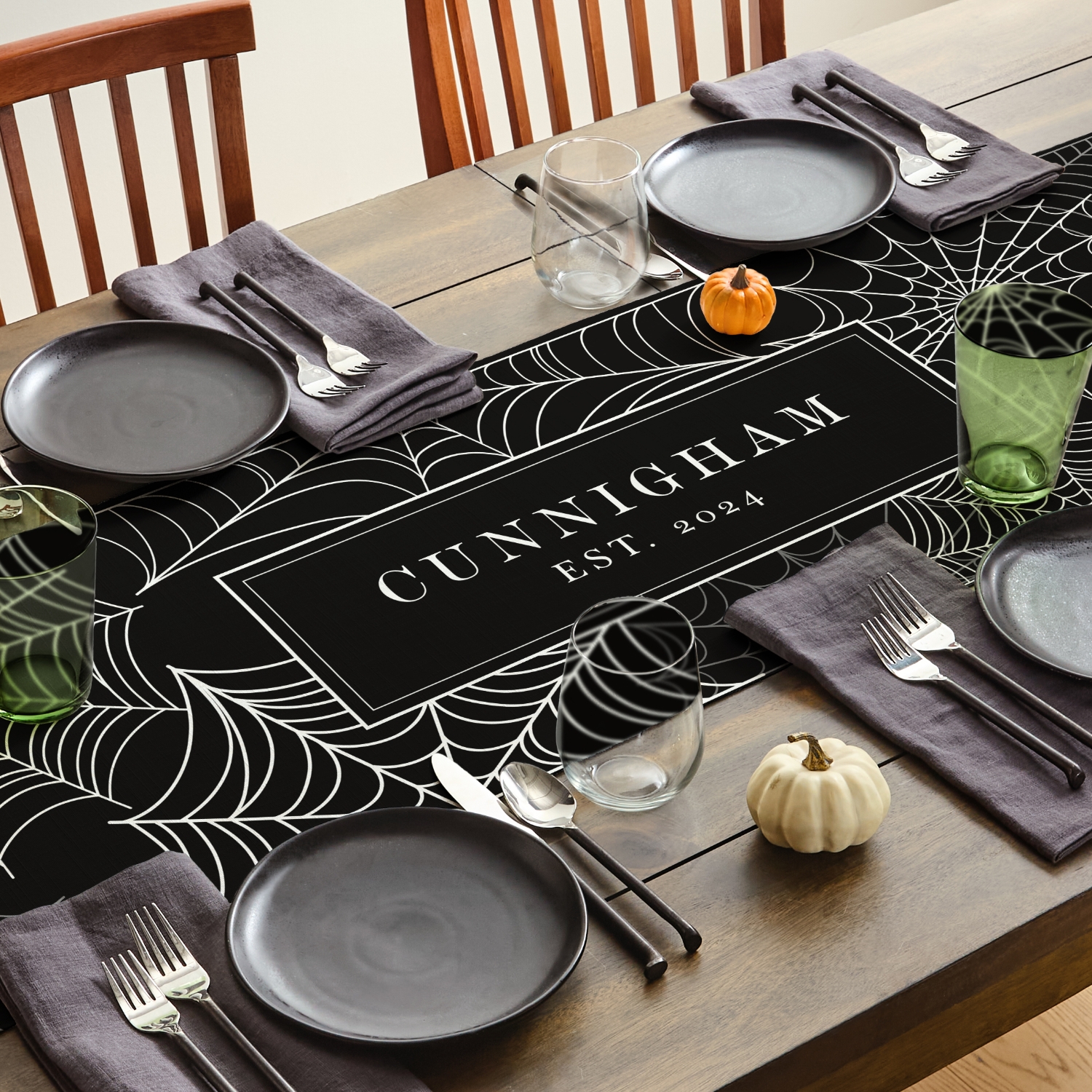 Itsy Bitsy Spiderweb Table Runner