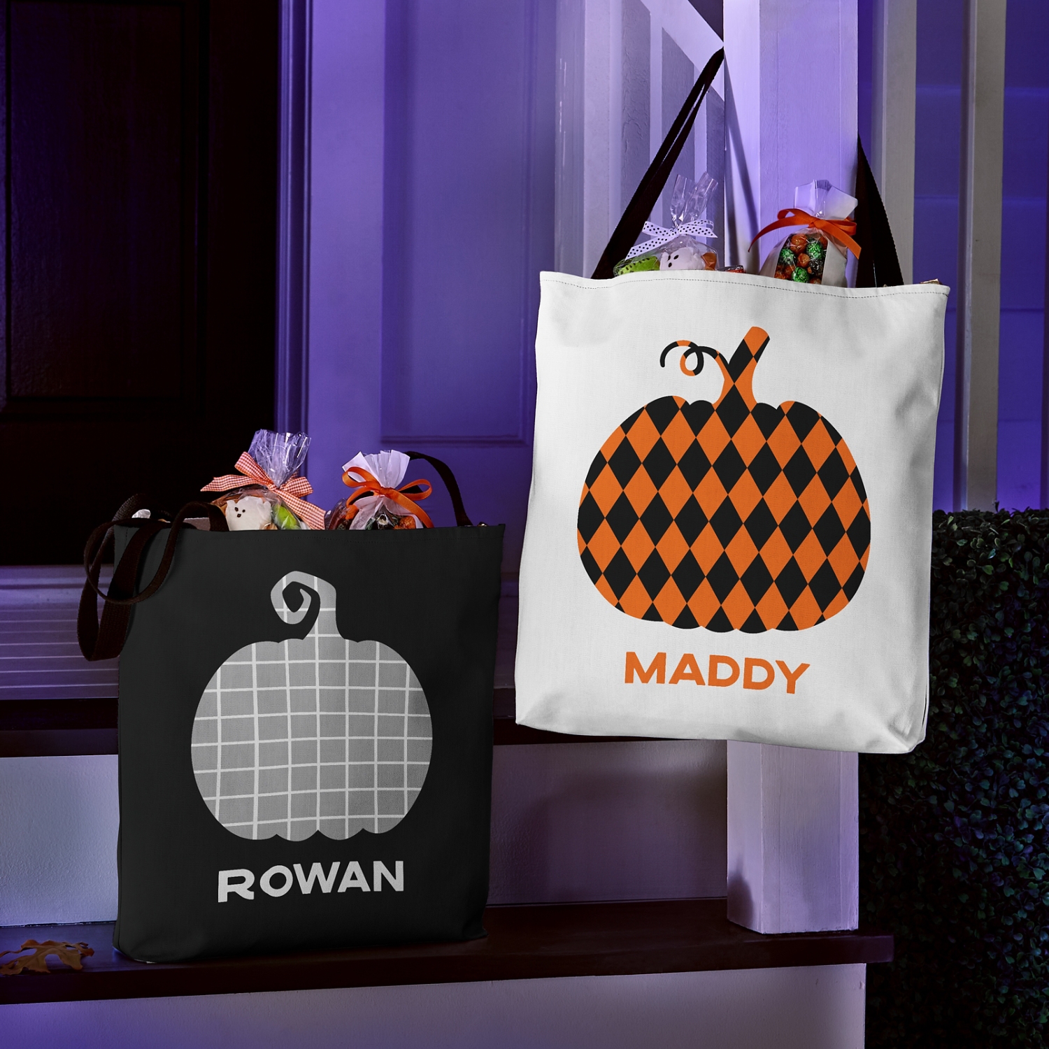 Preppy Print Pumpkin Tote Bag