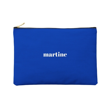 Colorful Name Zipper Pouch - Large - Blue