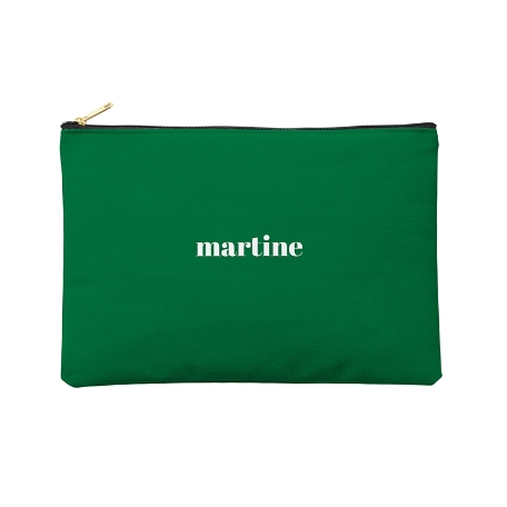 Colorful Name Zipper Pouch - Large - Green