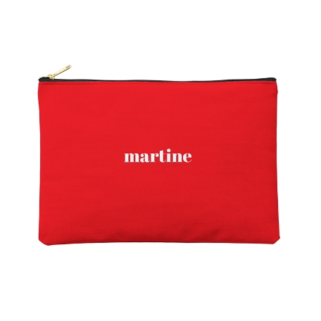 Colorful Name Zipper Pouch - Large - Red