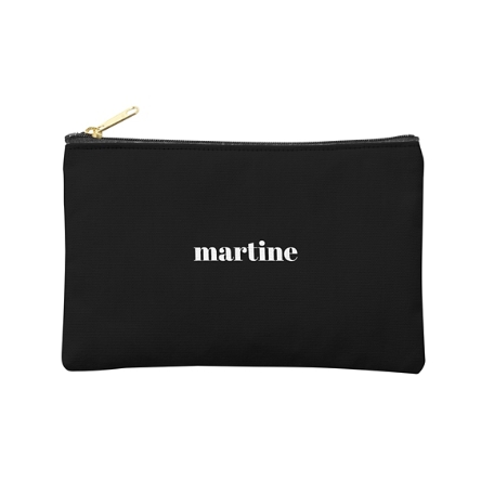 Colorful Name Zipper Pouch - Small - Black