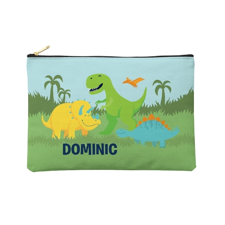 Fun Graphic Zipper Pouch - Dinosaurs - Large