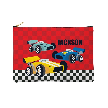 Fun Graphic Zipper Pouch - Race Cars - Large