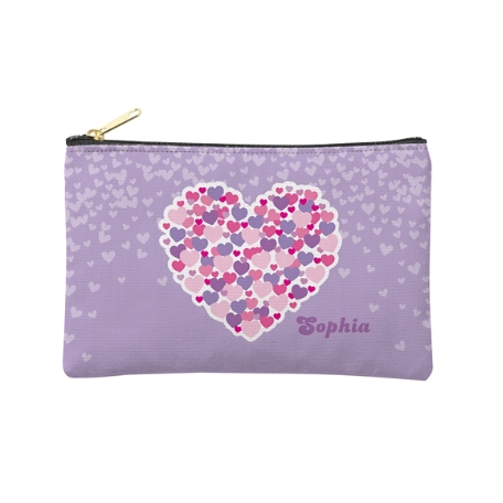Fun Graphic Zipper Pouch - Hearts - Small