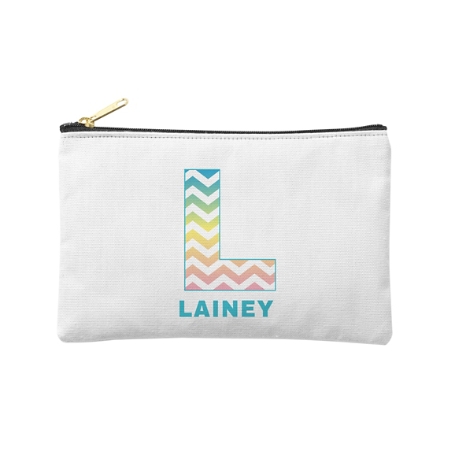 Pretty Pattern Zipper Pouch - Rainbow Chevron - Small
