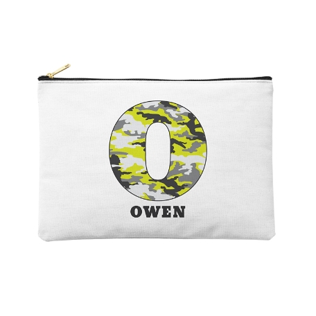 Their Own Name Zipper Pouch - Lime Green Camo - Large