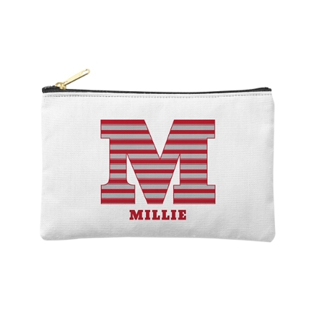 Their Own Name Zipper Pouch - Red Stripes - Small