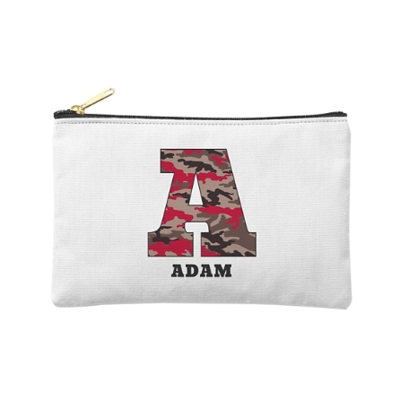 Their Own Name Zipper Pouch - Red Camo - Small