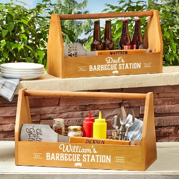 Barbecue Station Wood BBQ Caddy