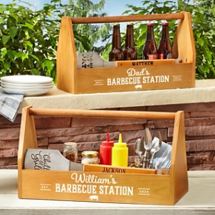 Barbecue Station Wood BBQ Caddy
