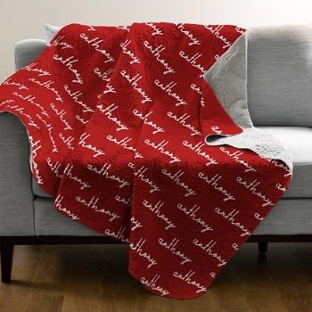 Repeating Name Quilted Throw