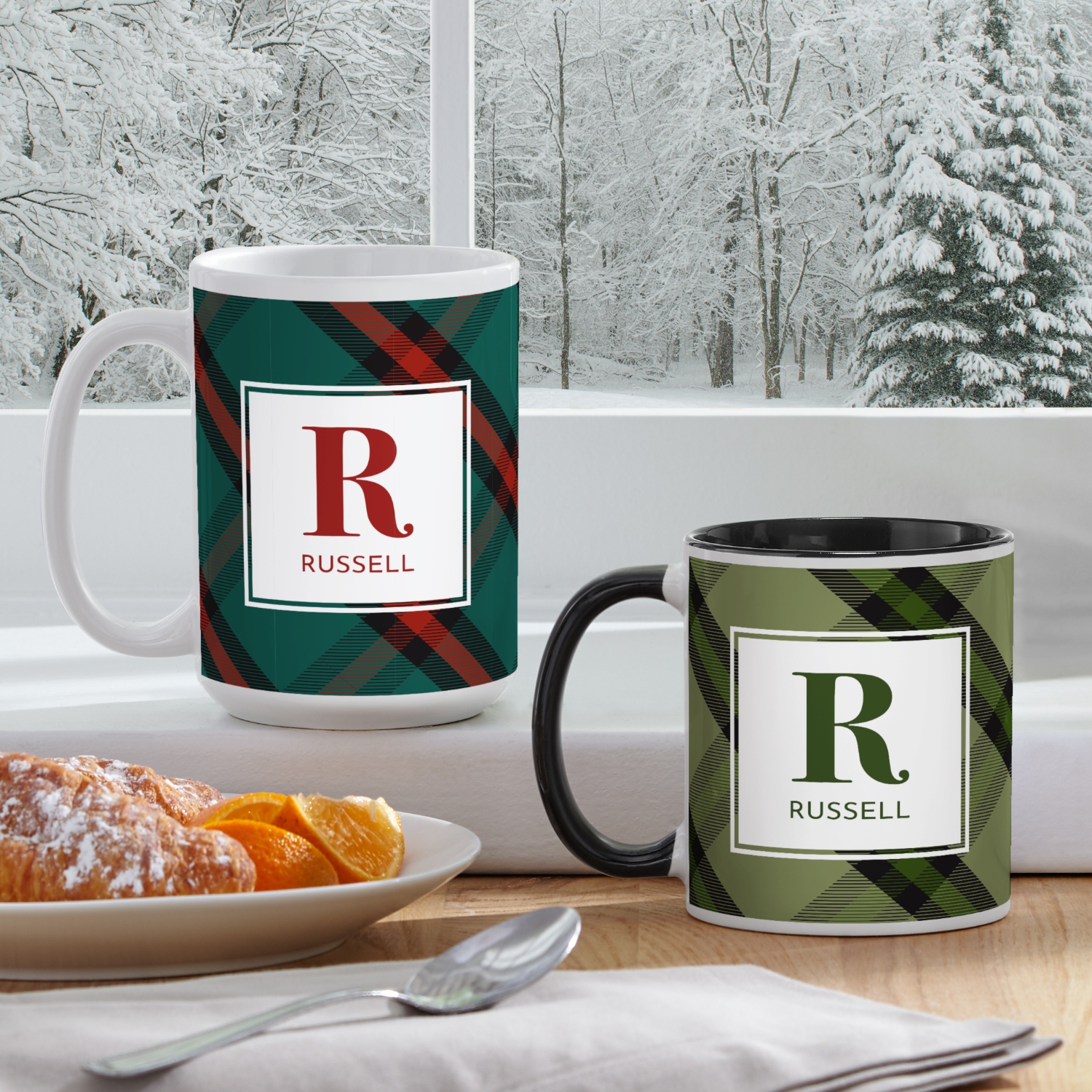 Pick Your Plaid Initial Mug